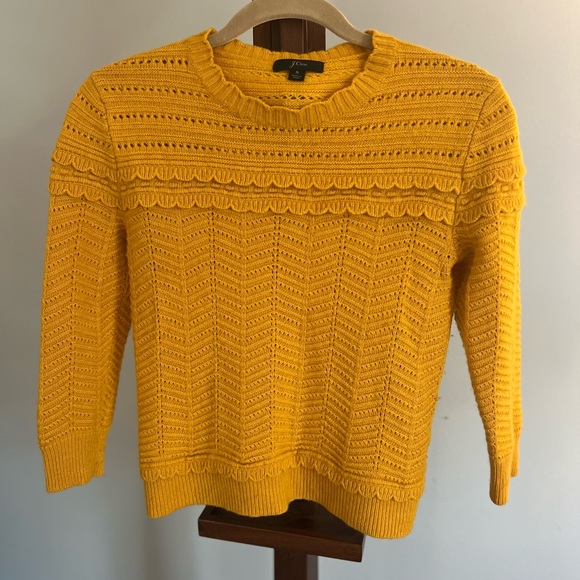 J. Crew Sweaters - J. Crew Mustard Chevron Knit Sweater
